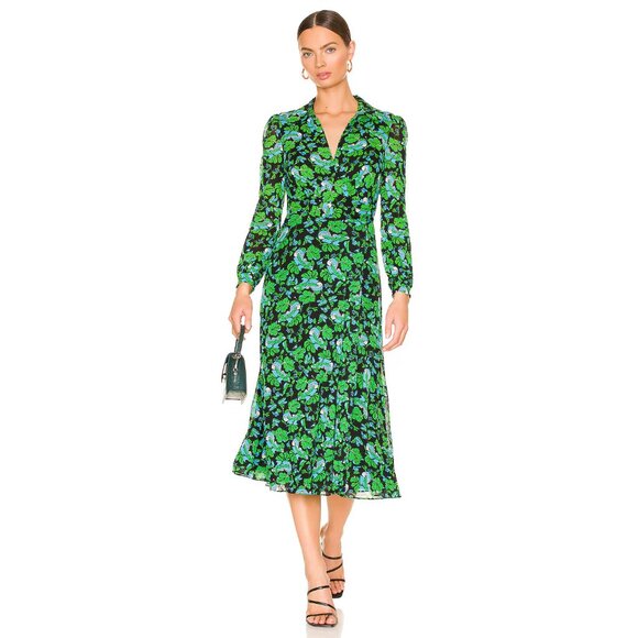 DVF Diane von Furstenberg Phoenix mesh midi wrap dress - Picture 1 of 8